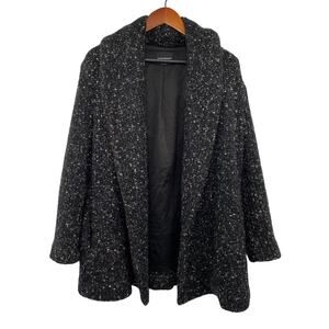 Club Monaco Chunky Knit Sweater Jacket Black Wool Mohair Alpaca Blend Womens S